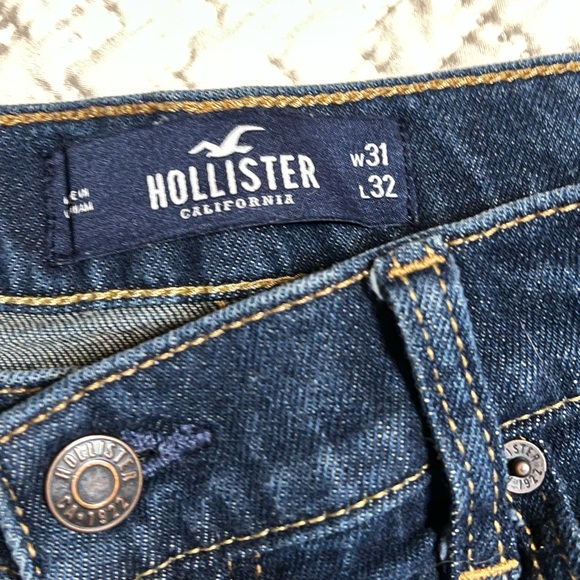 Hollister Skinny Epic Flex Jeans Dark Wash 31x32 Distressed - Picture 4 of 6